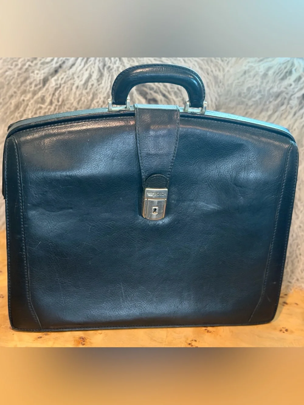 Bosca Black Leather Briefcases - Classic Carry